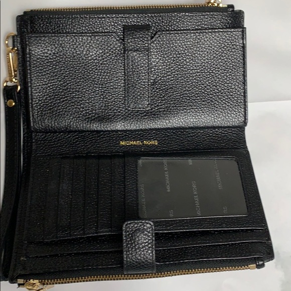 Michael Kors Adele double zip wristlet black - Picture 3 of 8